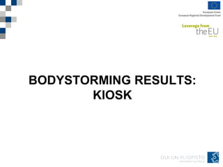 BODYSTORMING RESULTS:
KIOSK
 