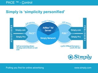 PACE ™ - Control

Simply is „simplicity personified‟




Putting you first for online advertising   www.simply.com
 