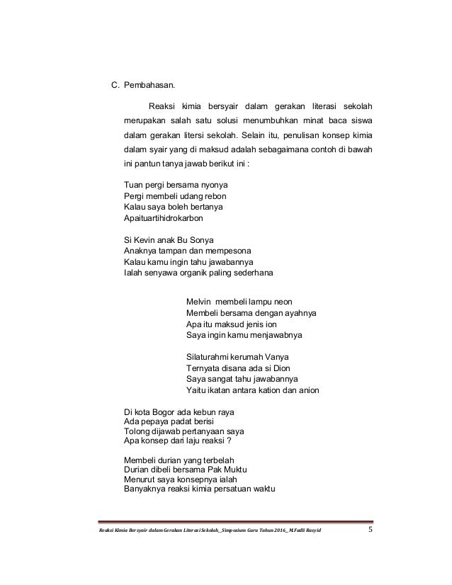 Download Gratis Gambar Reaksi Kimia Bersyair Dalam Gerakan Literasi Sekolah Terbaru by www.cikimm.com