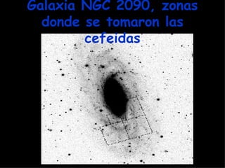 Galaxia NGC 2090, zonas donde se tomaron las cefeidas 