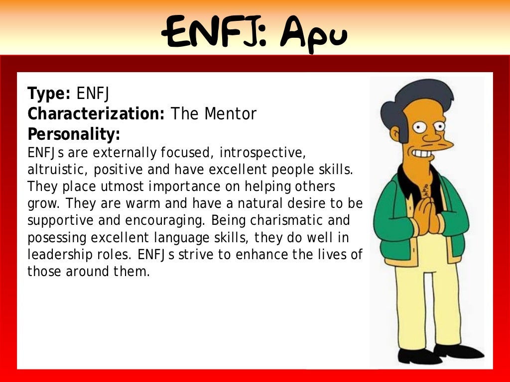 Enfj Apu Type Enfj Characterization