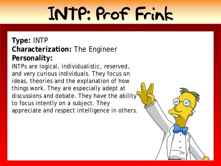 INTP Prof Frink Type INTP