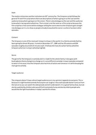 Simpsons script analysis | DOCX