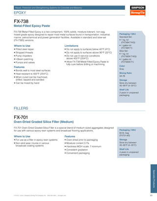 Simpson Set Xp Epoxy Chart.pdf Simpson Strongtie Concrete Repair and Strengthening Systems | PDF