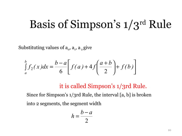 Derivation of Simpson's 1/3 rule | PPT | Computing | Technology & Computing