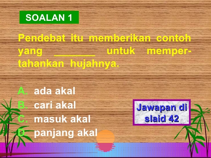 Contoh Soalan Dan Jawapan Cakap Ajuk Kepada Cakap Pindah 