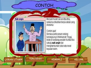 CONTOH KEMBALI LAMAN UTAMA TERUSKAN KELUAR 