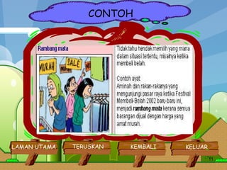 CONTOH KEMBALI LAMAN UTAMA TERUSKAN KELUAR 