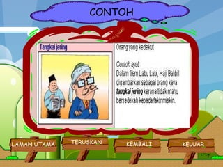 CONTOH KEMBALI LAMAN UTAMA TERUSKAN KELUAR 