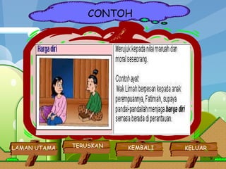 CONTOH KEMBALI LAMAN UTAMA TERUSKAN KELUAR 