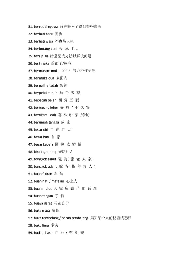 Simpulan bahasa AZ with Chinese meaning PDF