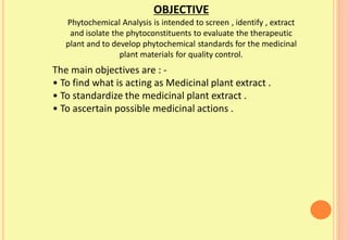 Phytochemical Analysis on MENTHA and BACOPA Dissertation PPT | PDF