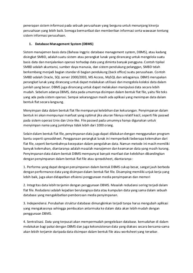 SIM, RISMA PADILAH SARI, HAPZI ALI, DATABASE PADA SISTEM 