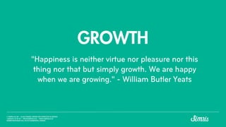 "Happiness is neither virtue nor pleasure nor this
thing nor that but simply growth. We are happy
when we are growing." - ...