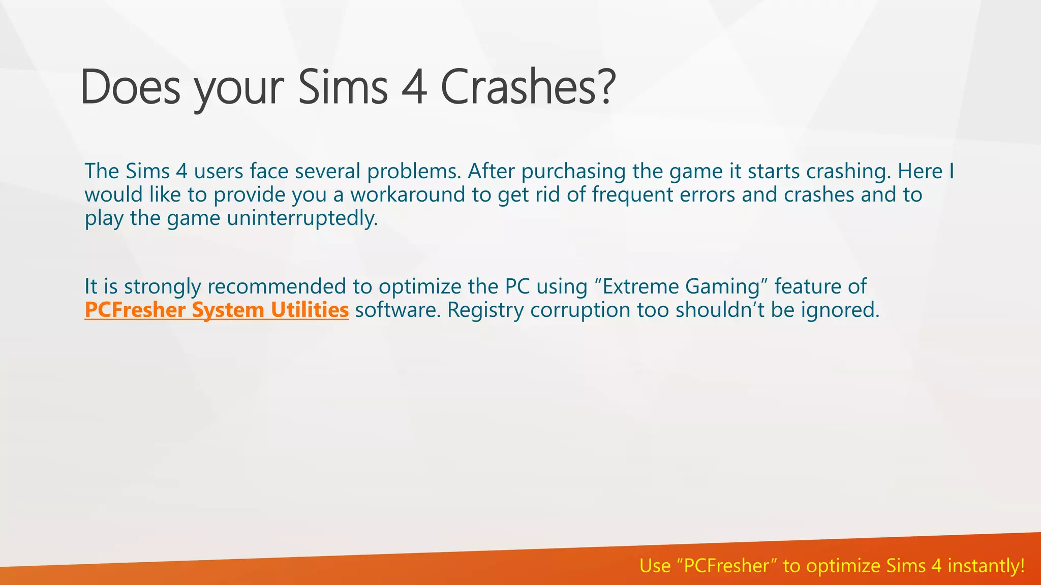 Sims 4 Crashing PPT