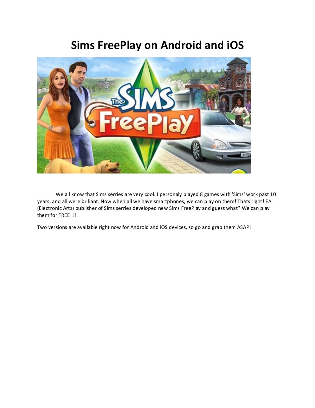 Sims freeplay cheats