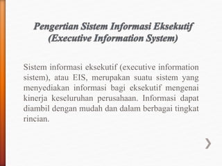 Sim sistem informasi eksekutif | PPT