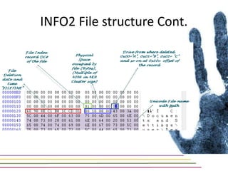 INFO2 File structure Cont.
 
