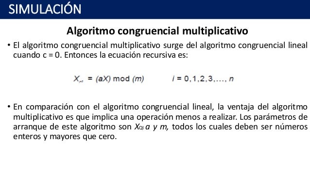 Resultado de imagen para algoritmo congruencial multiplicativo