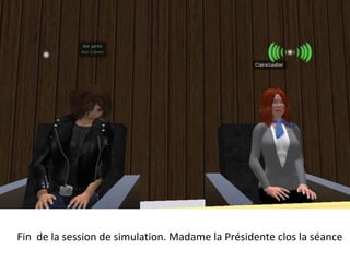 L’avocat de la défense plaide. Une plaidoirie préparée, brillante. C’est aussi apprendre à poser
sa voix à insérer des silences. Le monde virtuel assure l’apprentissage qui consiste à transposer
Un apprentissage académique (écriture) vers le professionnel (oralisation)
 