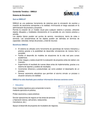 SIMUL8 Contenido | PDF