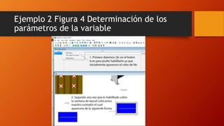 Ejemplo 2 Figura 4 Determinación de los
parámetros de la variable
 