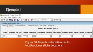 Ejemplo 1
Figura 10 Reporte estadístico de las
localizaciones (ficha Locations)
 