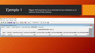 Ejemplo 1 Figura 14 Estadísticas de la actividad de las entidades en el
sistema (ficha Entity Activity)
 