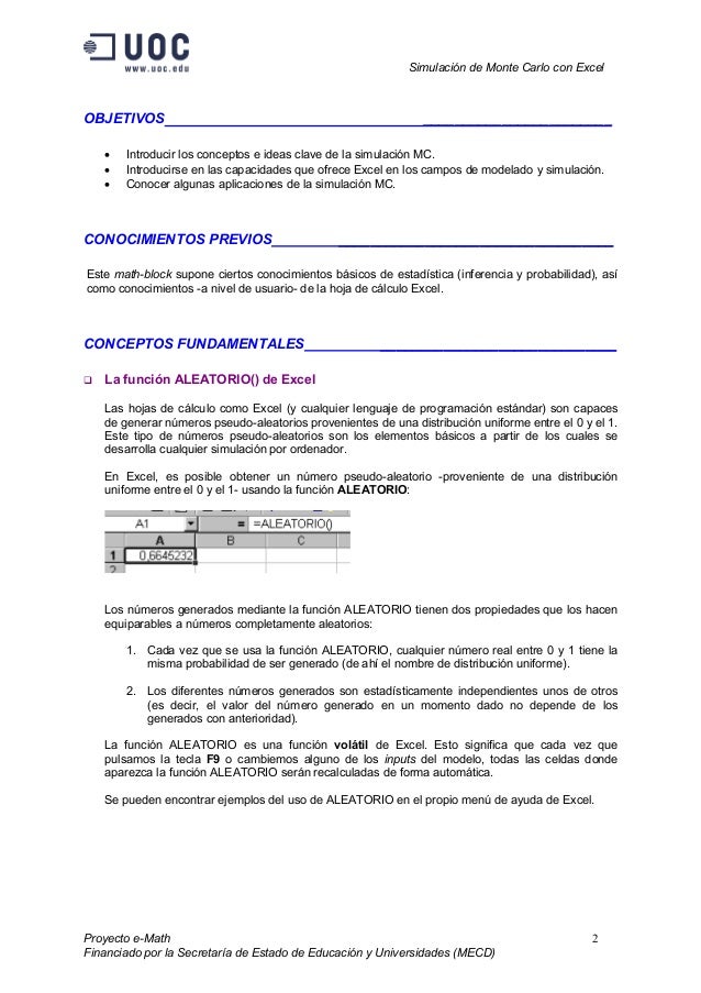 simulaci 243 n monte carlo con excel simtools excel