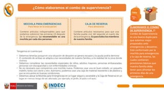 ELABORAMOS EL COMBO
DE SUPERVIVENCIA El
Combo de Supervivencia
es una buena dupla para
que estemos mejor
preparados ante
emergencias y desastres.
Está conformado por la
mochila para emergencias
y la caja de reserva, las
cuales contienen
provisiones básicas que
nuestra familia debe
tener para afrontar los
primeros días de una
emergencia.
¿Cómo elaboramos el combo de supervivencia?
 