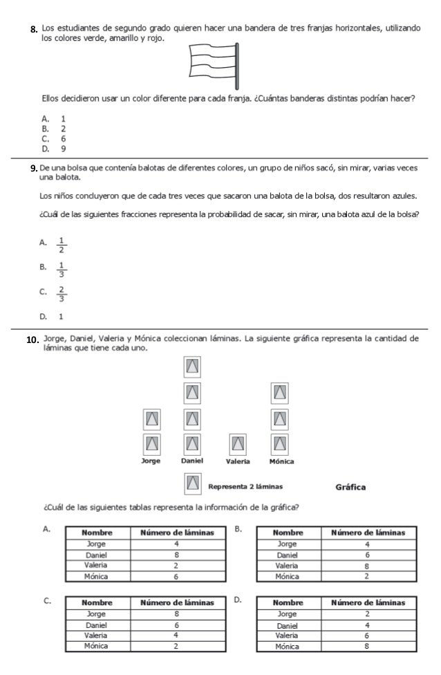 Simulacro prueba SABER quinto matematicas