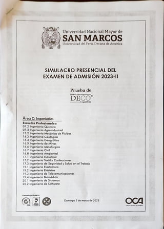 Simulacro área C, SAN MARCOS PDF