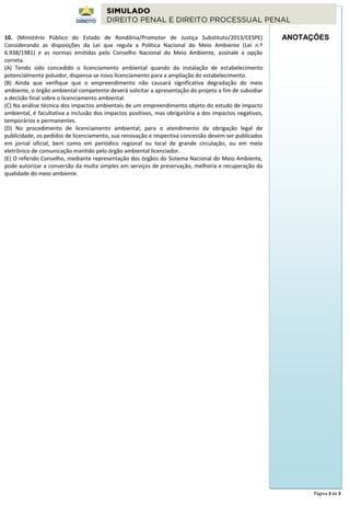 Simulado Direito Ambiental