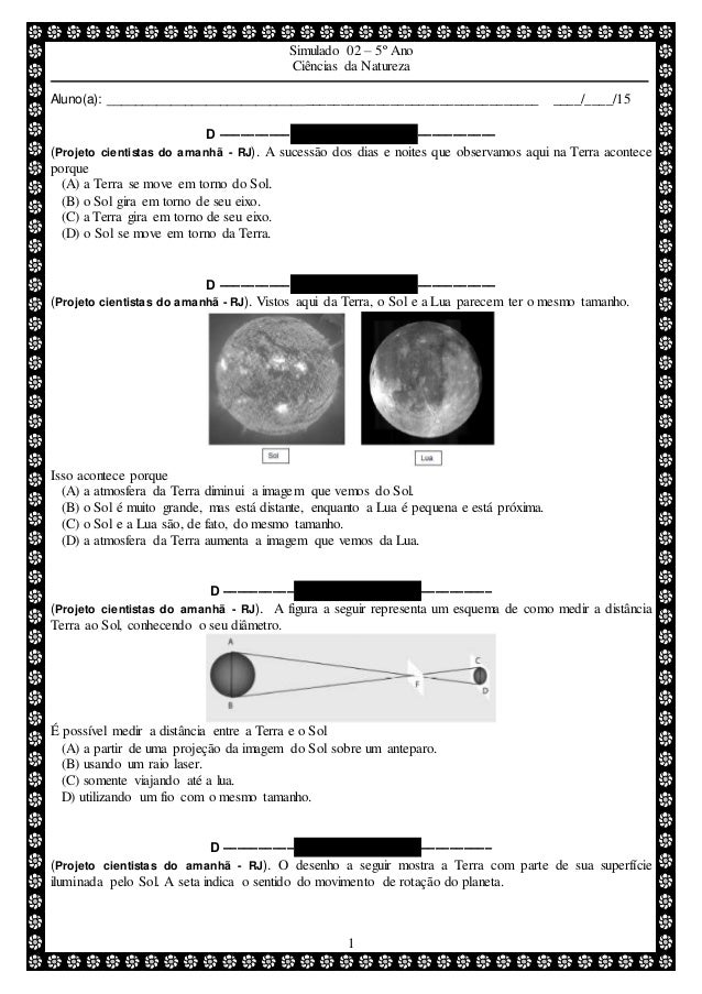 Simulado 02 (ciências 5º ano)