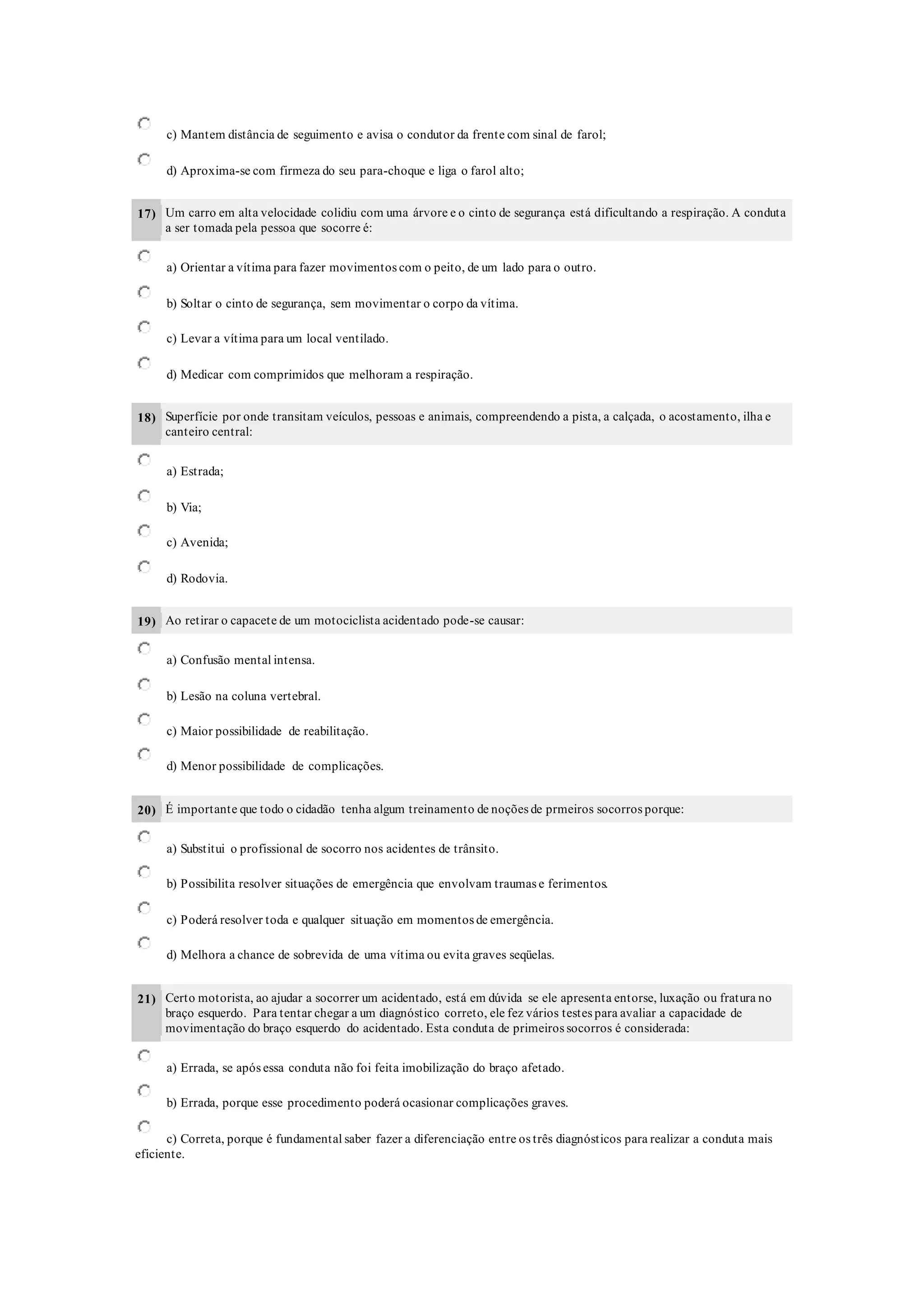 Simulado auto escola PDF