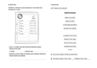 6ª QUESTÃO 7ª QUESTÃO
 