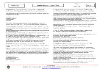 Visto:
__________________
Diretor do IIC
CURSO CIDADE
SCLN 113 - Bloco C - Salas 207 / 210 - Tel.: 3340-0433 / 4102-6781 / 3201-0432 / 9975-4464 (Vivo) / 8175-4509 (Tim)
www.iic.pro.br / cursocidade@iic.pro.br
Simulado EsFCEx – CFO/QC –2020 PÁG - 9
Administração
38 Q1032299 Direito Administrativo Disciplina - Assunto Licitações e Lei 8.666 de 1993.
Ano: 2019 Banca: IESES Órgão: Prefeitura de São José – SC Prova: Agente Administrativo
A lei das licitações (lei 8.666/93) cita vários princípios que devem estar presentes nas licitações. São
princípios dessa lei, EXCETO:
a)Probidade administrativa.
b)Julgamento subjetivo.
c) Impessoalidade.
d) Isonomia.
39 Q1013421 Direito Administrativo Disciplina - Assunto Licitações e Lei 8.666 de 1993.
Ano: 2019 Banca: FCC Órgão: TRF - 4ª REGIÃO Prova: Técnico Judiciário – Administrativo
A Administração pública municipal instaurou um pregão para aquisição de mobiliário, a cuja sessão
compareceram 6 (seis) interessados. Das seis propostas apresentadas, paraviabilizar a escolha pela
Administração,
a)todos os participantes poderão apresentar sucessivos lances para melhoria de suas propostas, atéque
seja alcançado o menor valor.
b)o primeiro e o segundo classificados abrirão fase de disputade lances, que poderão se suceder em
até três oportunidades, após o que ficará definido o vencedor.
c)os três melhores colocados, entre os quais foi identificada diferença de valores no intervalo de 2% a
7%, poderão fazer novos lances verbais e sucessivos, até definição do vencedor.
d)a propostadevalor mais baixo será considerada vencedora, desde que seja menor, igual ou superior
em até 5% do orçamento referencial da Administração pública.
e)os participantes poderão apresentar um novo lance cada um, fechado, o que possibilitaráa
reclassificação da ordem inicial, com maior vantajosidade para a Administração pública.
40 Q1013472 Direito Administrativo Disciplina - Assunto Licitações e Lei 8.666 de 1993.
Ano: 2019 Banca: FCC Órgão: TRF - 4ª REGIÃO Prova: Analista Judiciário - Oficial de Justiça
Avaliador
O Ministério da Saúde necessita promover licitação, a fim de contratar o fornecimento de um lote de
3 milhões de fraldas geriátricas descartáveis, parauso nos hospitais federais, descrito esse objeto com
base em especificações usuais do mercado. O valor estimado da contratação é de R$ 5.000.000,00
(cinco milhões de reais) e a entrega se dará até o final do exercício fiscal. Em vista das características
da aquisição e à luz do que dispõem as leis federais sobre licitação, são elegíveis as modalidades
a)leilão e concorrência.
b)tomada de preços e convite.
c)concorrência e pregão.
d)tomada de preços e concorrência.
e)concurso e pregão.
41 Q1013523 Direito Administrativo Disciplina - Assunto Licitações e Lei 8.666 de 1993.
Ano: 2019 Banca: FCC Órgão: TRF - 4ª REGIÃO Prova: Analista Judiciário - Área Judiciária
Em uma licitação na modalidade tomada de preços, verificou-se que todas as propostas apresentadas
estavam incompatíveis com as exigências do edital de licitação e, por essa razão, foram
desclassificadas. Em vista do ocorrido, a Comissão de licitação deve
a)propor à autoridade que autorizou o certame a contratação direta, por se tratar de licitação deserta.
b)fixar aos licitantes o prazo de oito dias úteis paraa apresentação de novas propostas, devidamente
saneadas das incompatibilidades que justificaram a desclassificação.
c)propor à autoridade que autorizou o certame a contratação do licitante que ofereceu a propostamais
vantajosa, relevando as incompatibilidades, em vistado princípio da economicidade.
d)anular a licitação e propor à autoridade que autorizou o certame a republicação do edital, para
coleta de novas propostas.
e)revogar a licitação e propor à autoridade que autorizou o certame a contratação direta, por
inexigibilidade de licitação.
42 Q1017791 Direito Administrativo Disciplina - Assunto Licitações e Lei 8.666 de 1993.
Ano: 2019 Banca: CESPE Órgão: MPC-PA Prova: AssistenteMinisterial
Conforme a Lei n.º 8.666/1993, em licitações para a execução de obras e para a prestação de serviços
de engenharia, deve-se obedecer à seguinte sequência:
a)especificação técnica, edital e pregão.
b)projeto básico, projeto executivo e execução das obras e dos serviços.
c)termo de referência, instrução e contratação.
d)termo de solicitação de contratação, contratação e autorização de fornecimento.
e)instrução, análise jurídica e contratação.
43 Q1017790 Direito Administrativo Disciplina - Assunto Licitações e Lei 8.666 de 1993.
Ano: 2019 Banca: CESPE Órgão: MPC-PA Prova:AssistenteMinisterial
Uma licitação deverá ser processada e julgada em estritaconformidade com princípios básicos
previstos na Lei n.º 8.666/1993 (Lei de Licitações e Contratos), entreeles o princípio da probidade
administrativa, que significa
a)impossibilidade de o gestor incluir cláusulas que restrinjam ou frustrem o caráter competitivo
favorecendo uns em detrimento de outros e que acabem por beneficiar, mesmo que
involuntariamente, determinado participante.
b)obrigatoriedade de o gestor vedar a pessoalização das realizações da administração pública.
c)obrigatoriedade de a atuação do gestor público e a realização da licitação serem processadas na
forma da lei e das normas administrativas.
d)imposição ao agente público de um modo de atuar que produzaresultados favoráveis à concepção
dos fins que cabem ao Estado alcançar.
e)procedimento de retidão e honestidade dos funcionários que integram ou realizam a gestão de
repartições públicas, sem objetivo de auferir qualquer tipo de vantagem indevida.
 