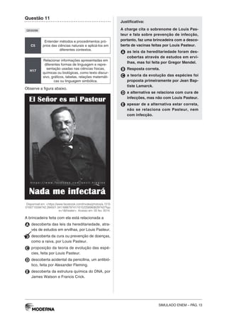 Simulado ENEM Ciências da Natureza e suas tecnologias - MODERNA | PDF
