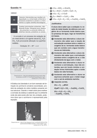 Simulado ENEM Ciências da Natureza e suas tecnologias - MODERNA | PDF