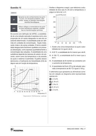 Simulado ENEM Ciências da Natureza e suas tecnologias - MODERNA | PDF