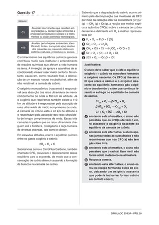 Simulado ENEM Ciências da Natureza e suas tecnologias - MODERNA | PDF