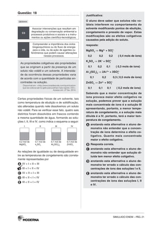 Simulado ENEM Ciências da Natureza e suas tecnologias - MODERNA | PDF