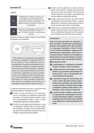 Simulado ENEM Ciências da Natureza e suas tecnologias - MODERNA | PDF