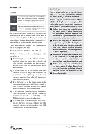 Simulado ENEM Ciências da Natureza e suas tecnologias - MODERNA | PDF
