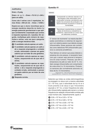 Simulado ENEM Ciências da Natureza e suas tecnologias - MODERNA | PDF