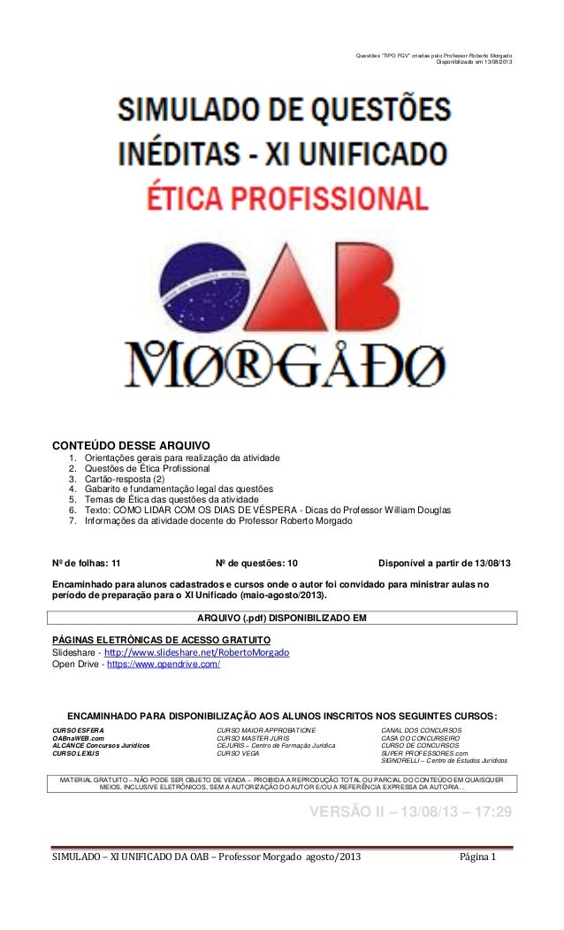 Simulado exame da ordem