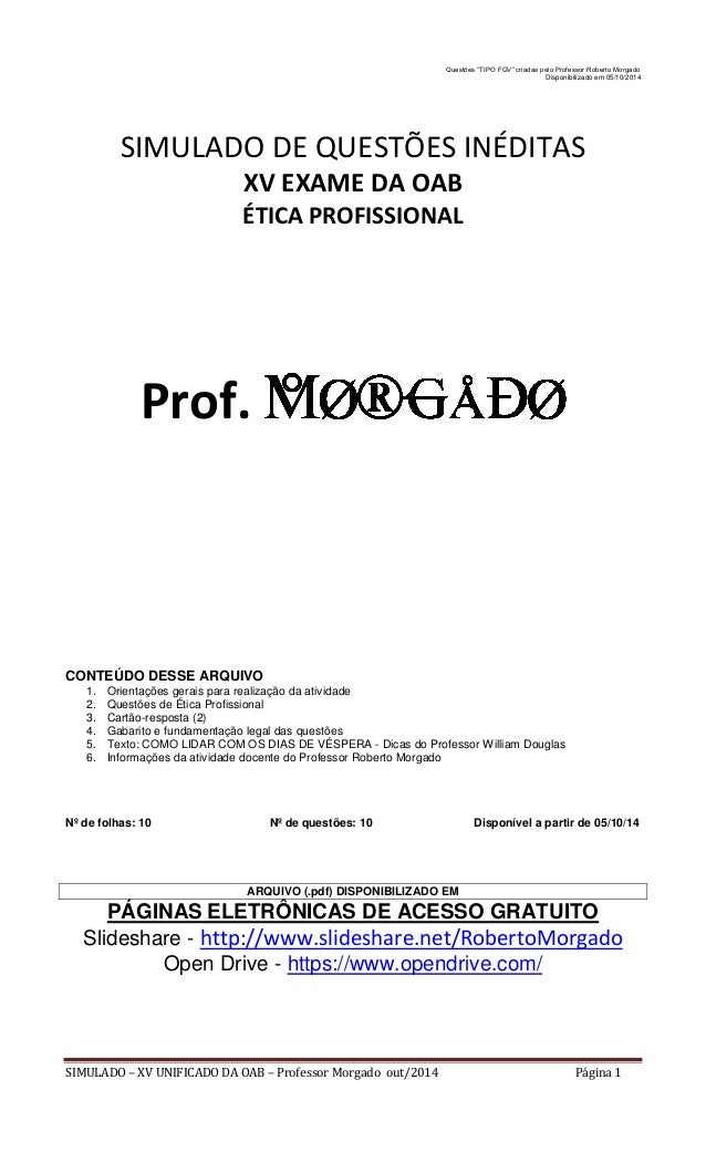 Simulado exame da ordem