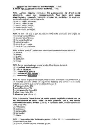 Simulado de português