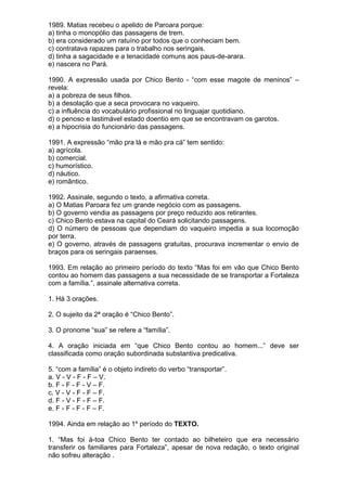 Simulado de português