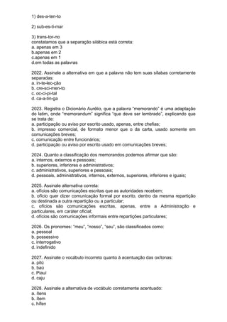 Simulado de português